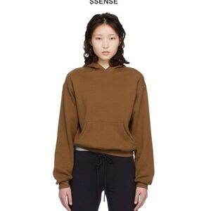 SKIMS Brown Scoop-Neck Hooded Sweatshirt